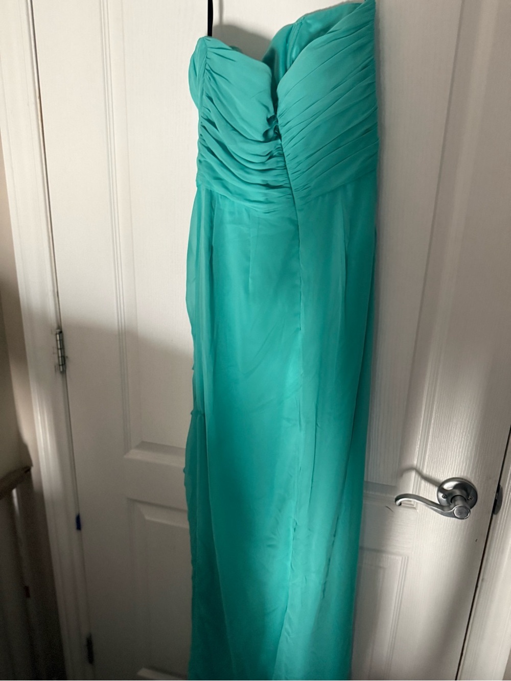 Turquoise Strapless Full-Length Wedding Dress - Size 6 - Picture 6 of 6
